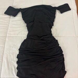 Superdown Black Off-Shoulder Mini Dress
